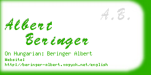 albert beringer business card